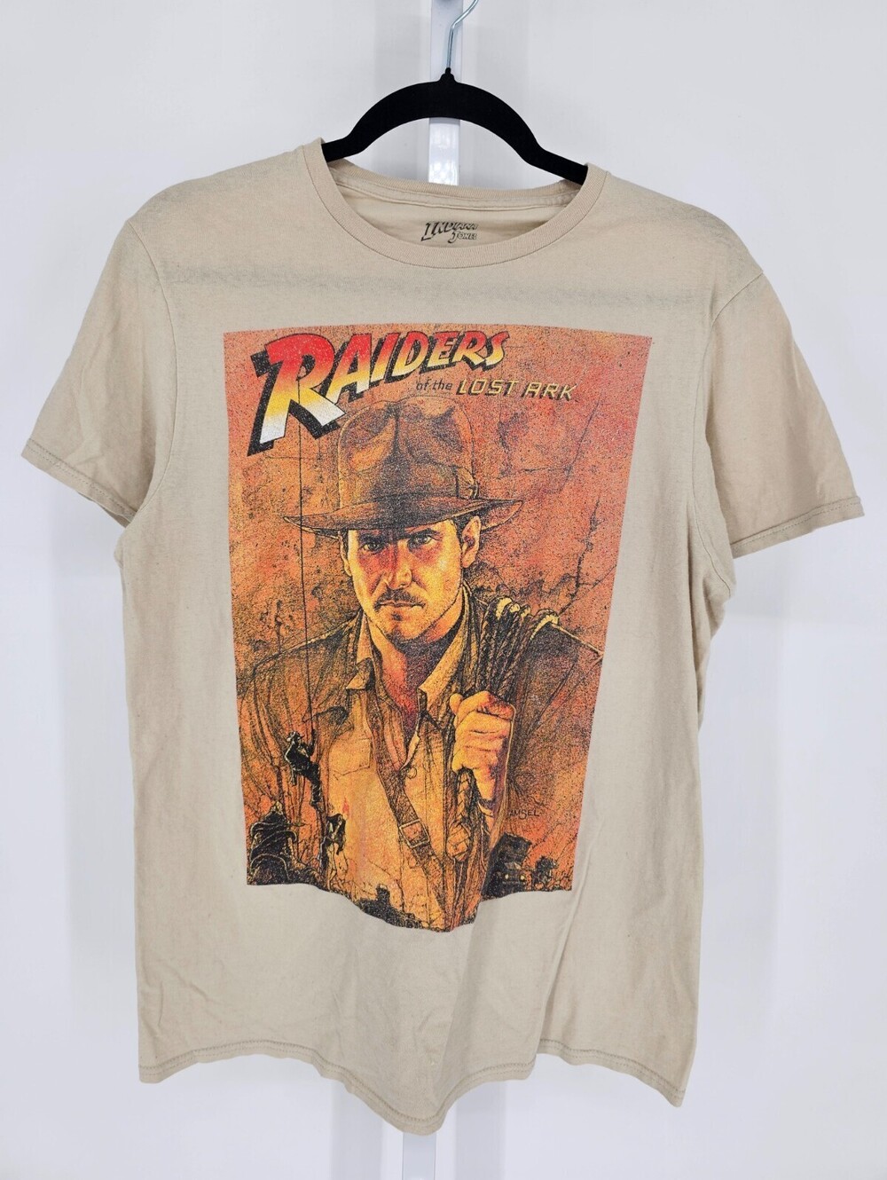 Indiana Jones Raiders of the Lost Ark Mens Sz M Short Sleeve T Shirt Beige